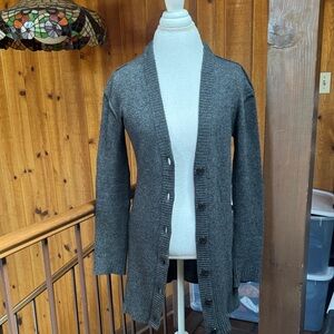 James Perse 100% Cashmere Gray Button-Up Cardigan